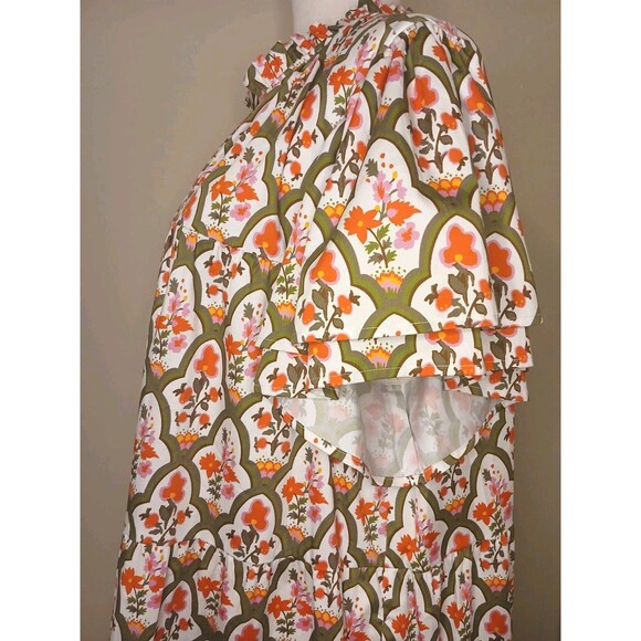 CROSBY by Mollie Burch Dress Sz XXL Floral Cotton Tiered Full A-line Tent Mini - Picture 5 of 16